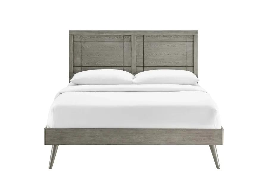 Marlee King Wood Platform Bed With Splayed Legs