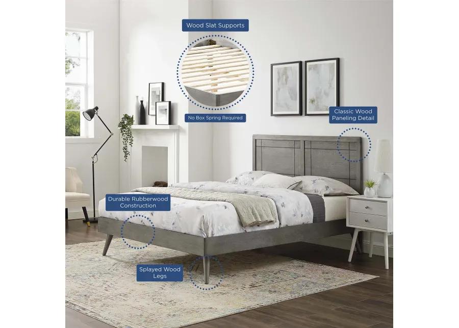 Marlee King Wood Platform Bed With Splayed Legs