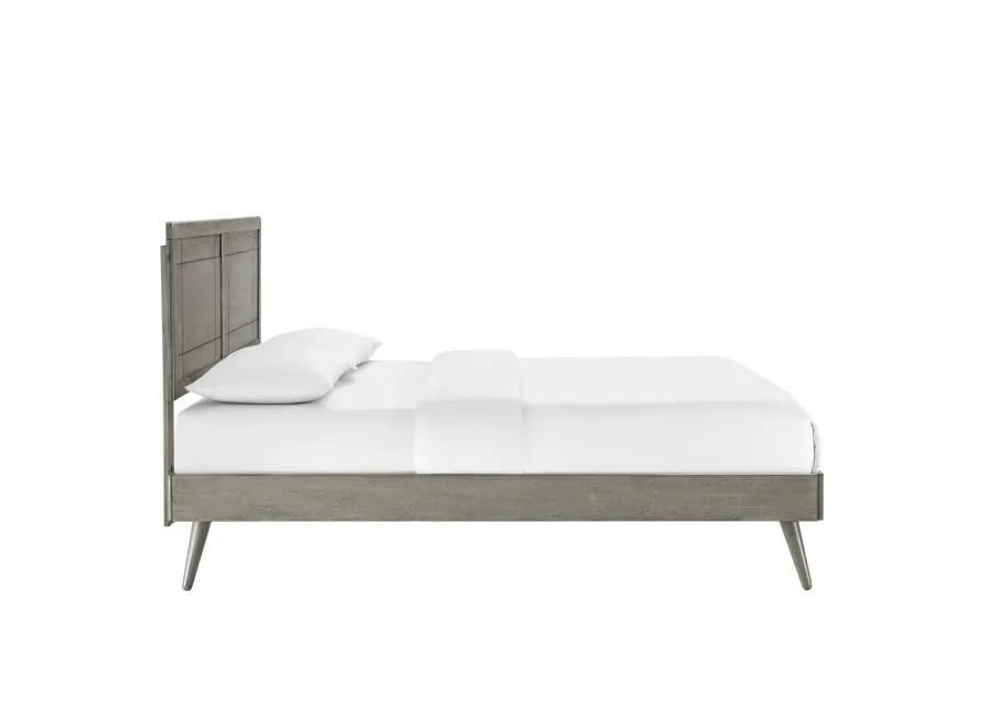 Marlee King Wood Platform Bed With Splayed Legs