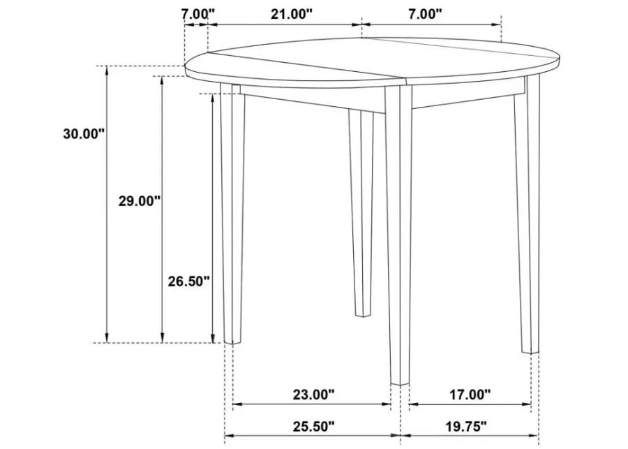 Bucknell 3-piece Dining Set with Drop Leaf Cappuccino and Tan