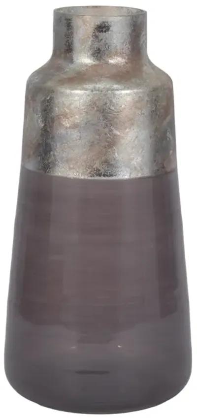 17" 2-tone Glass Vase, Grey Multi