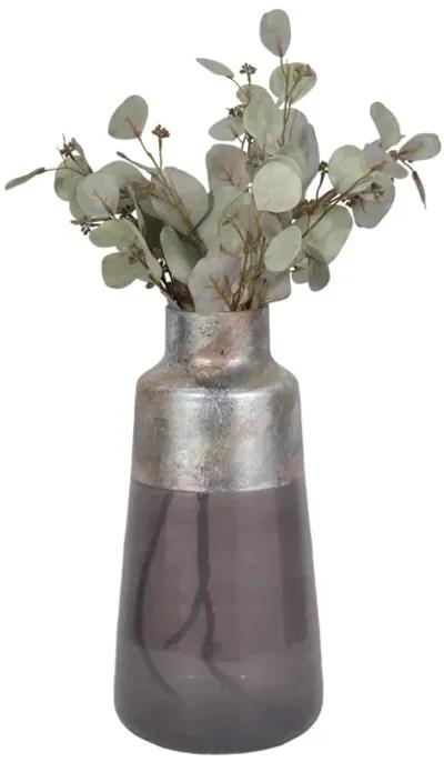 17" 2-tone Glass Vase, Grey Multi