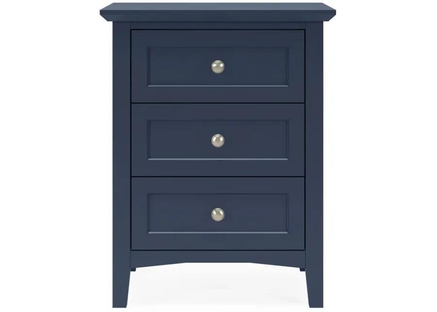 Grace Three Drawer Nightstand in Blueberry