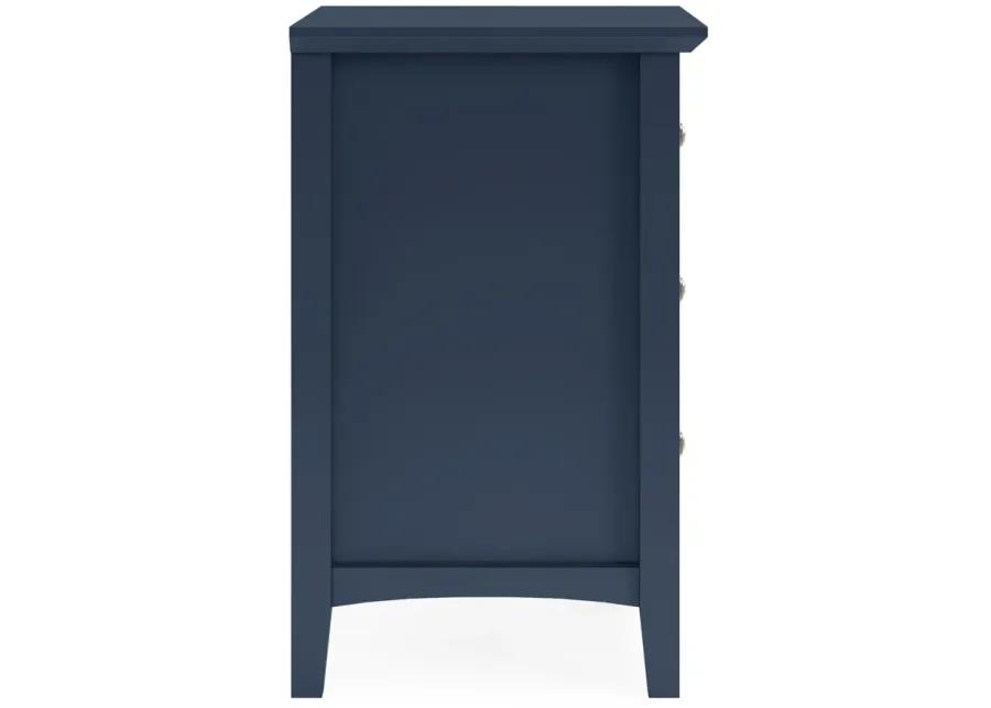 Grace Three Drawer Nightstand in Blueberry