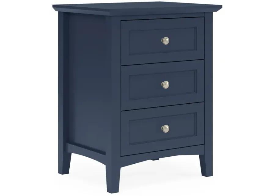 Grace Three Drawer Nightstand in Blueberry