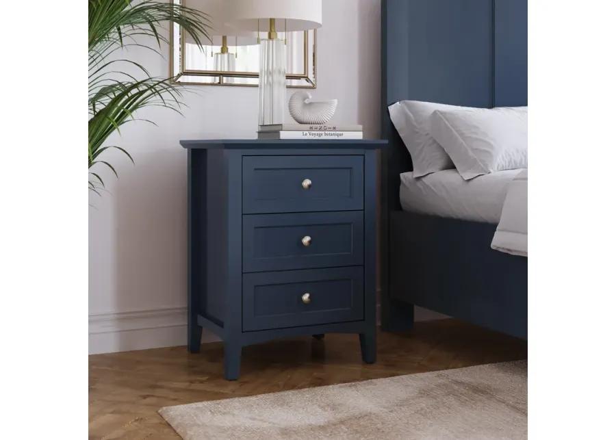 Grace Three Drawer Nightstand in Blueberry