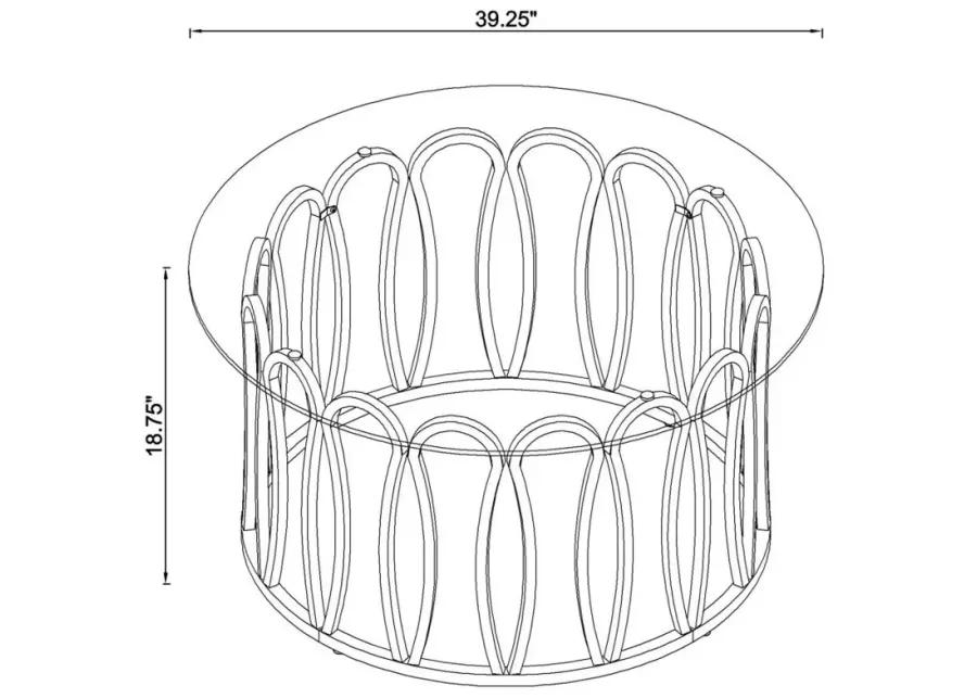 Monett Round Coffee Table Chocolate Chrome and Clear