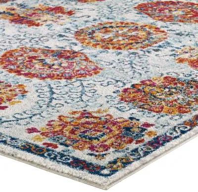 Entourage Kensie Distressed Floral Moroccan Trellis  8x10 Area Rug