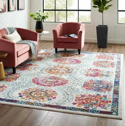 Entourage Kensie Distressed Floral Moroccan Trellis  8x10 Area Rug