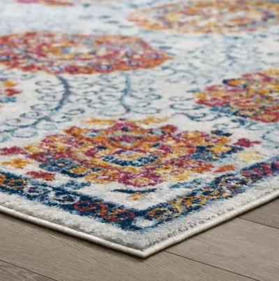 Entourage Kensie Distressed Floral Moroccan Trellis  8x10 Area Rug