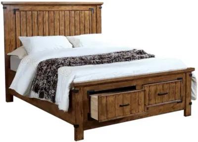 Brenner Eastern King Storage Bed Rustic Honey