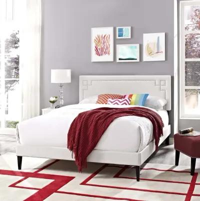 Ruthie Queen Vinyl Platform Bed with Squared Tapered Legs