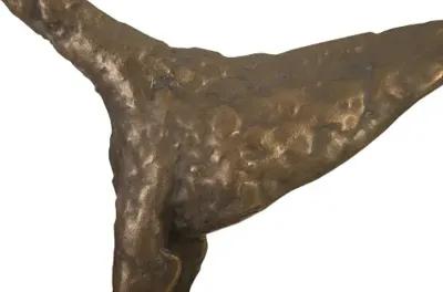 greyhound on black metal base, resin, bronze finish