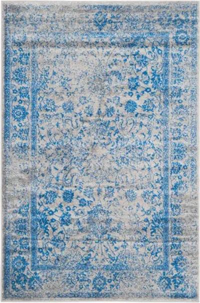 Adirondack Contemporary Grey / Blue 2'-6" X 10' Powerloomed Rug