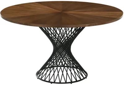 Cirque and Varde 5 Piece Walnut Round Dining Set