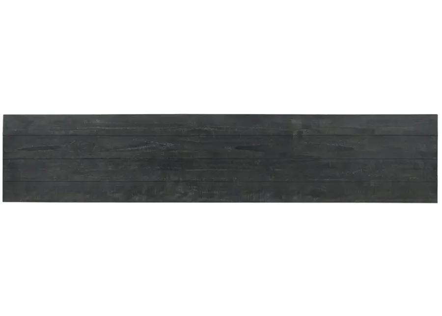 Larson 90" Glass Reclaimed Pine Wood Sideboard in Black