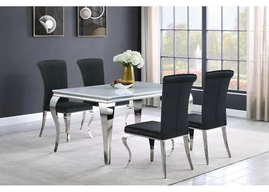 Carone 5-piece 61" Rectangular Dining Set Black and Chrome