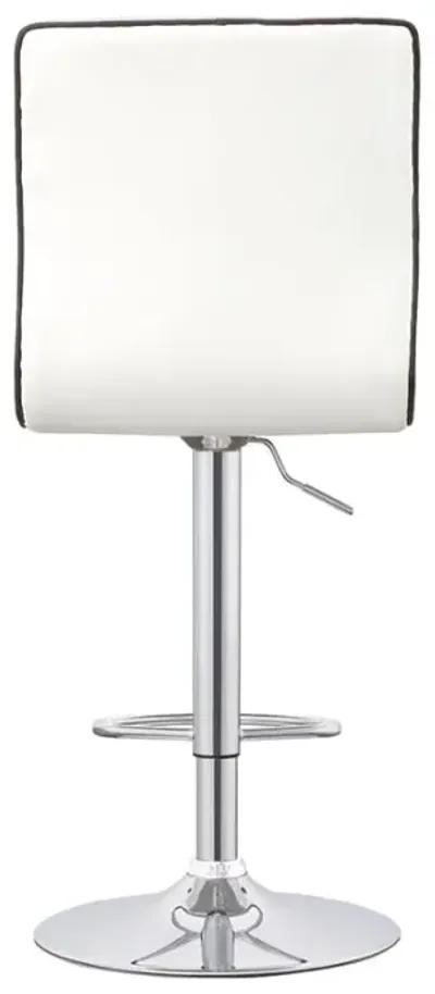 Ashbury Upholstered Adjustable Bar Stools White and Chrome (Set of 2)