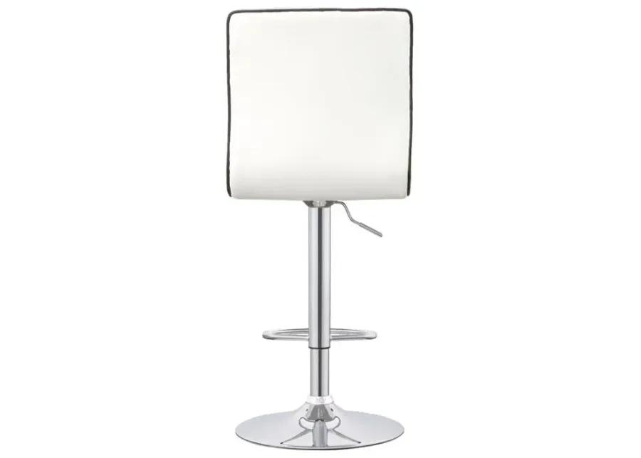 Ashbury Upholstered Adjustable Bar Stools White and Chrome (Set of 2)