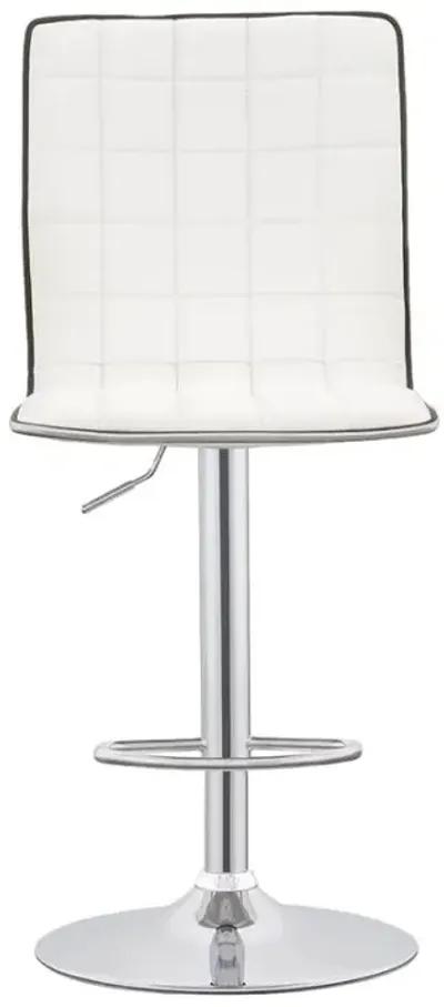 Ashbury Upholstered Adjustable Bar Stools White and Chrome (Set of 2)