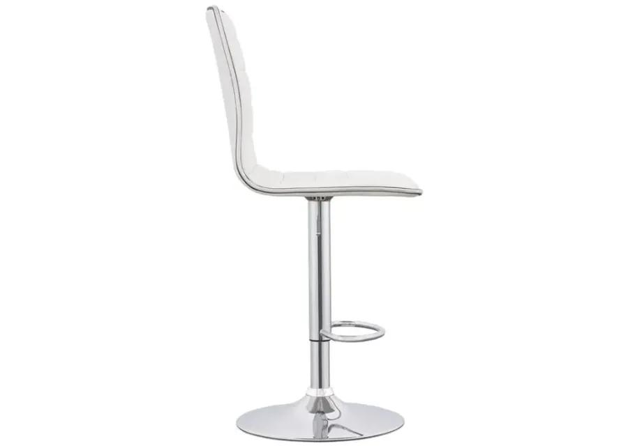 Ashbury Upholstered Adjustable Bar Stools White and Chrome (Set of 2)