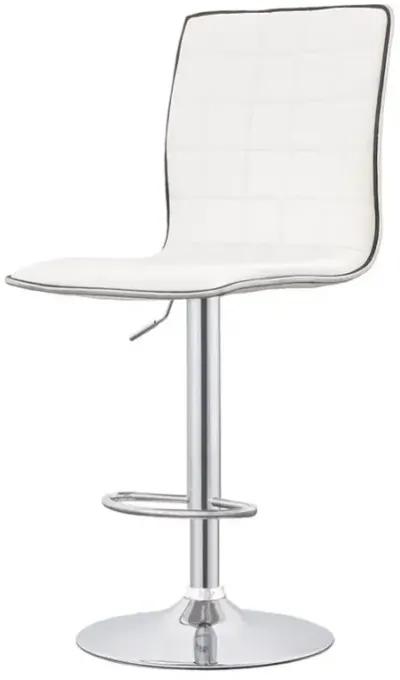 Ashbury Upholstered Adjustable Bar Stools White and Chrome (Set of 2)