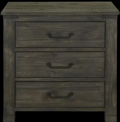 Abington 3 Drawer Nightstand in Weathered Charcoal