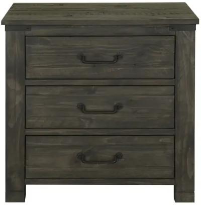 Abington 3 Drawer Nightstand in Weathered Charcoal