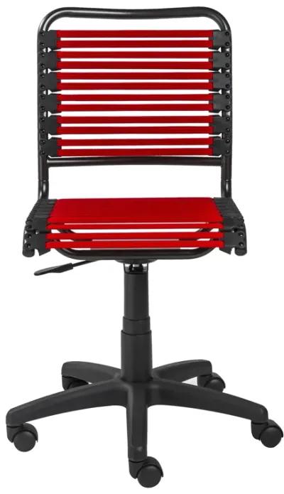 Allison Bungie Flat Low Back Office Chair in Red with Graphite Black Frame and Black Base