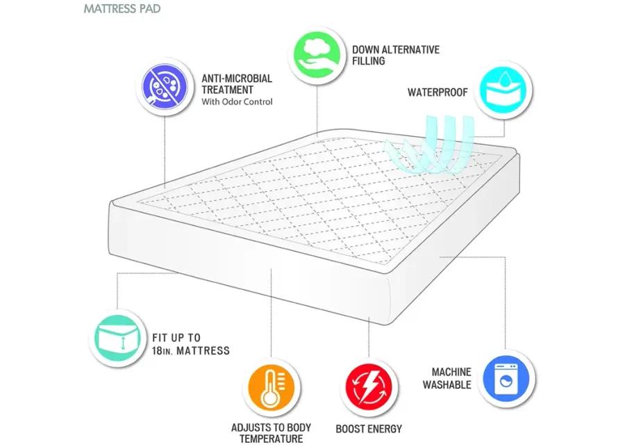 Sleep Philosophy Energy Recovery White Energy Recovery Waterproof Mattress Pad