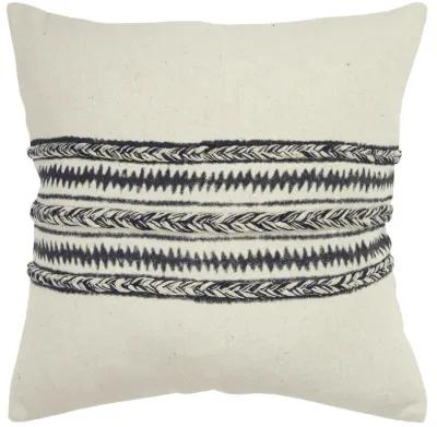 Donny Osmond Panel And Stripe Gray Pillow