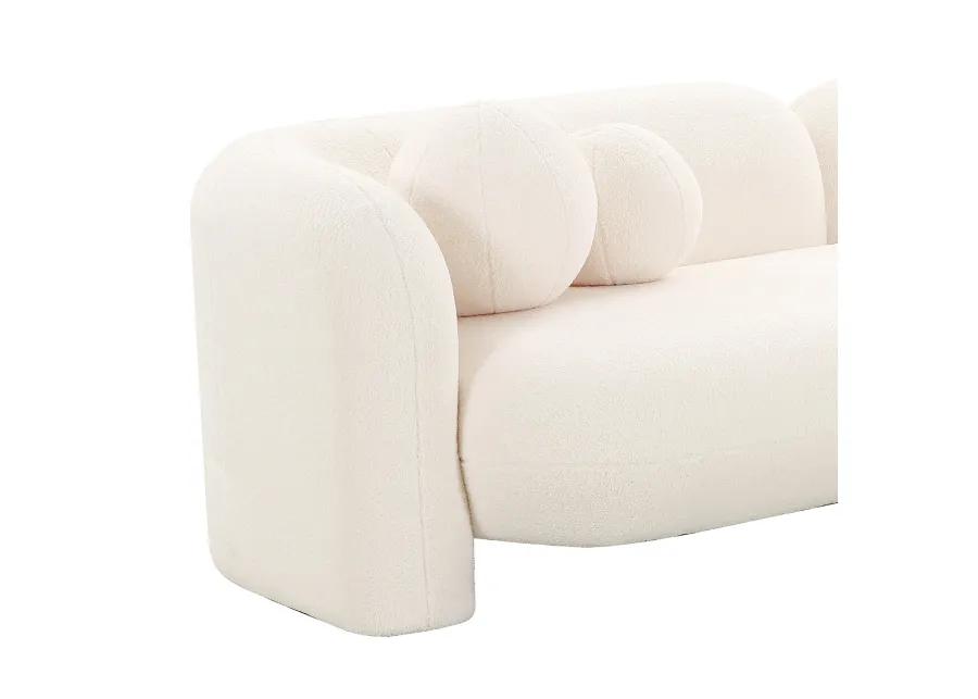 Amelie Cream Faux Fur Sofa