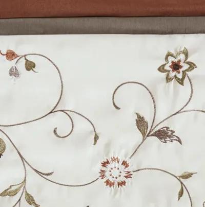 Madison Park Serene Spice Embroidered Window Valance