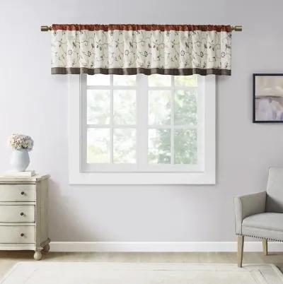 Madison Park Serene Spice Embroidered Window Valance