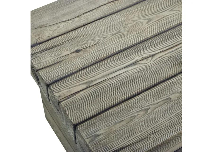 Manteo Rustic Coastal Outdoor Patio Side Table