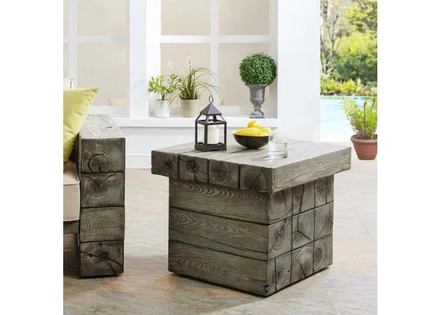 Manteo Rustic Coastal Outdoor Patio Side Table