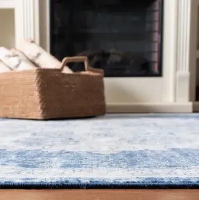 Brentwood 867 Navy / Ivory 2' X 10' Runner Powerloomed Rug