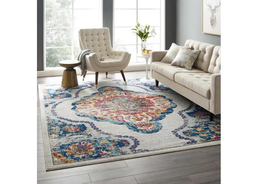 Entourage Malia Distressed Vintage Floral Persian Medallion 8x10 Area Rug