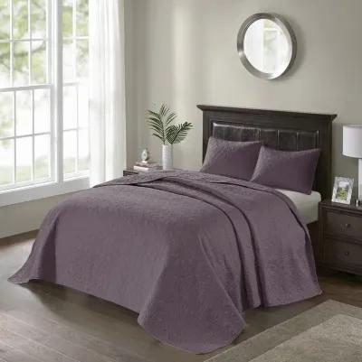 Madison Park Quebec Purple Reversible Bedspread Set