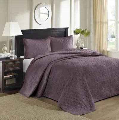 Madison Park Quebec Purple Reversible Bedspread Set