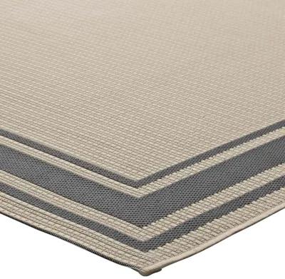 Rim Solid Border Indoor and Outdoor Area Rug