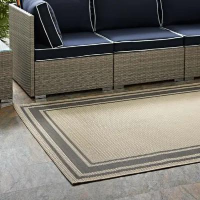 Rim Solid Border Indoor and Outdoor Area Rug