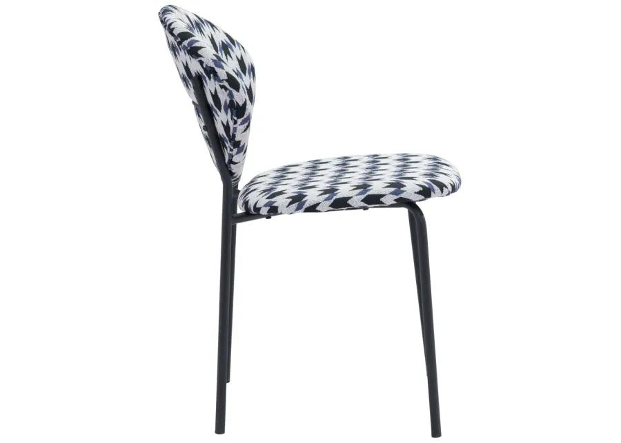 Clyde Dining Chair (Set of 2) Geometric Print & Black