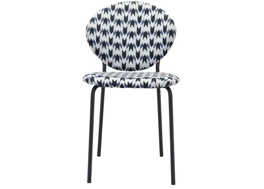 Clyde Dining Chair (Set of 2) Geometric Print & Black