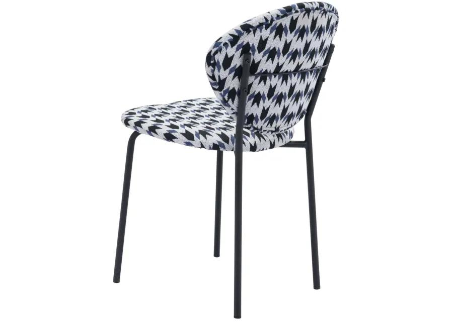 Clyde Dining Chair (Set of 2) Geometric Print & Black