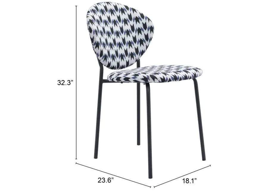 Clyde Dining Chair (Set of 2) Geometric Print & Black