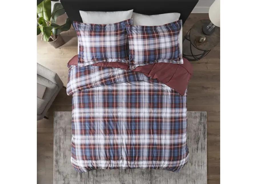 Madison Park Essentials Parkston Red 3M Scotchgard Down Alternative All Season Comforter Set