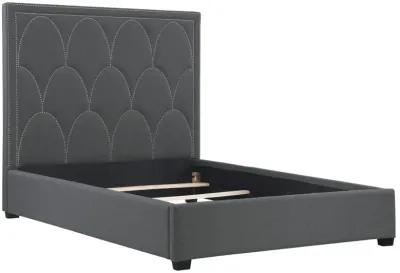 Bowfield Upholstered Bed with Nailhead Trim Charcoal