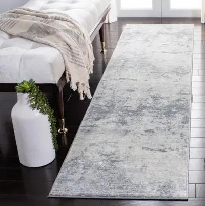 Brentwood 822 Grey / Ivory 2' X 10' Runner Powerloomed Rug