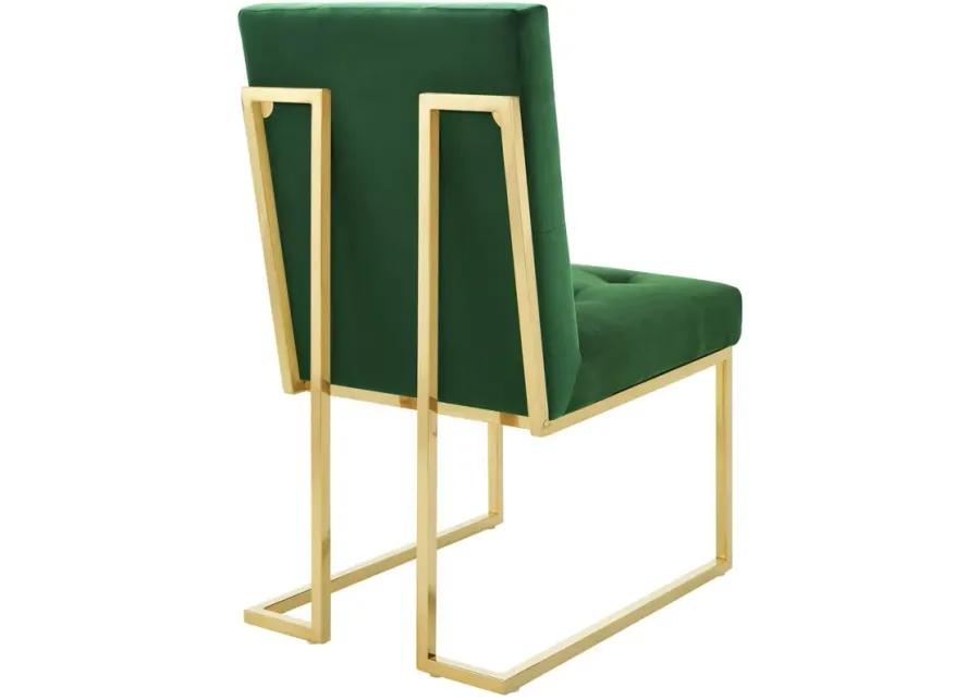 Privy Gold Stainless Steel Performance Velvet Dining Chair